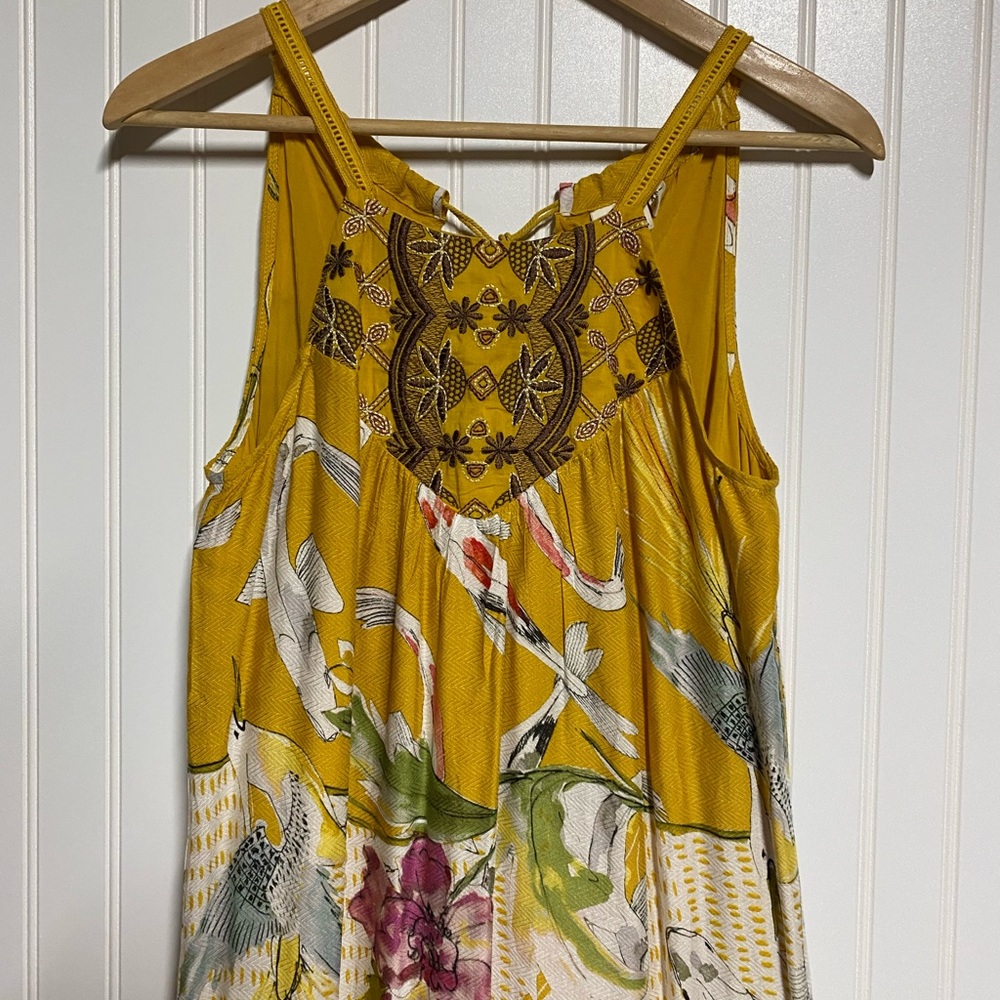 Anthro One September Paradiso Koi Fish Maxi Dress Size XSP Extra Small Petite - Picture 3 of 10